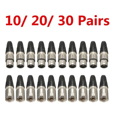 30/20/10 Pairs XLR 3Pin Female MIC Jack Plug Audio Microphon