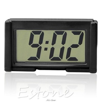 Interior Car Auto Dashboard Desk Digital Clock LCD Screen Se