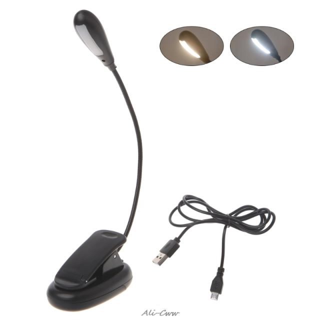 2018 Flexible Arm Dimmable 7 LED USB Table Lamp Clip-on Bed