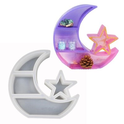 Large Crescent Moon Tray Resin Mold Moon Star Shelf Crystal