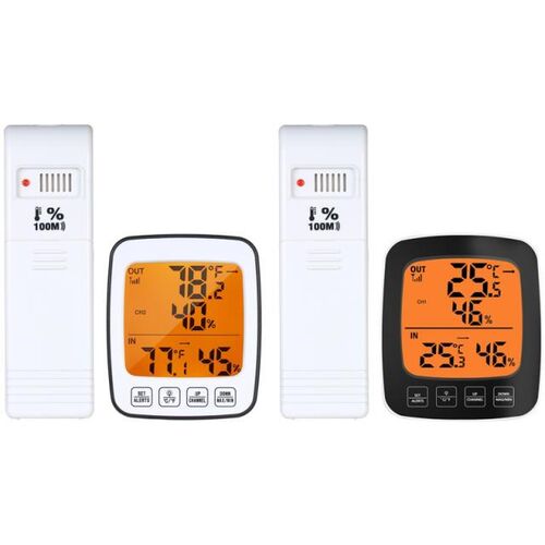 Digital Alarm Temperature & Humidity Meter Indoor/Outdoor Te