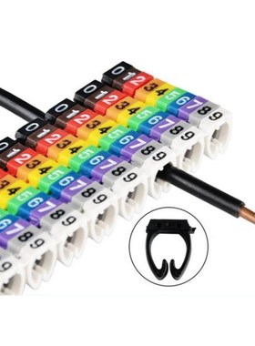 100Pcs 0-9 1.5mm2-6mm2 Arabic Numerals M Type  6 Clip Net