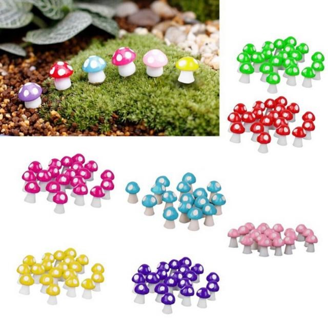 10pcs Mushrooms Terrarium Figurines Fairy Garden Miniatures