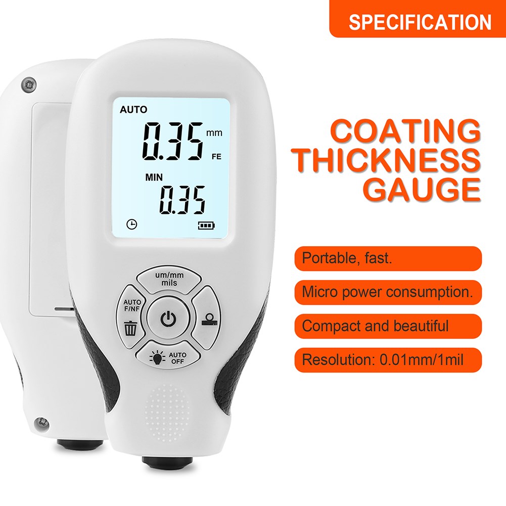HW-300 Digital Coating Thickness Gauge 1micron/0-1300 Car Pa