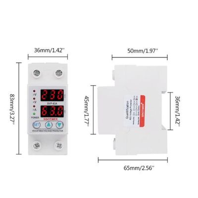 Din Rail Adjustable 63A 230V Over Under Voltage Protective D