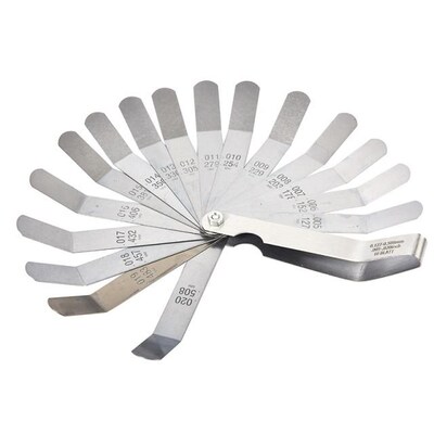 16 Blades Feeler Gauge Metric Gap Filler 0.127-0.508mm Valve