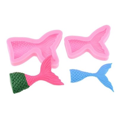1pc Christening Mermaid Tail Silicone Mold Fondant Cupcake C