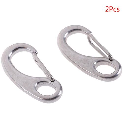2PCS 304 Boat Marine Stainless Steel Egg Shape Spring Snap H