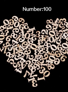 100Pcs Wooden 0-9 Numbers Embellishments 15mm Scrapbooking C
