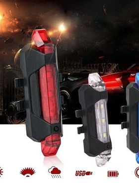 Portable USB Rechargeable Bike Bicycle Tail Rear Safety Warn