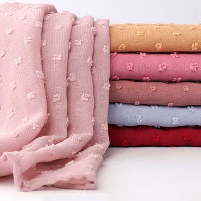 Luxury Pom Pom Bubble Chiffon Hijab Scarf Women Long Shawl W