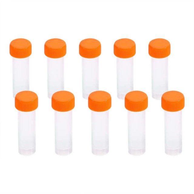 Tijeras 10pcs 5ml Plastic Frozen Test Tubes Vial Screw Seal