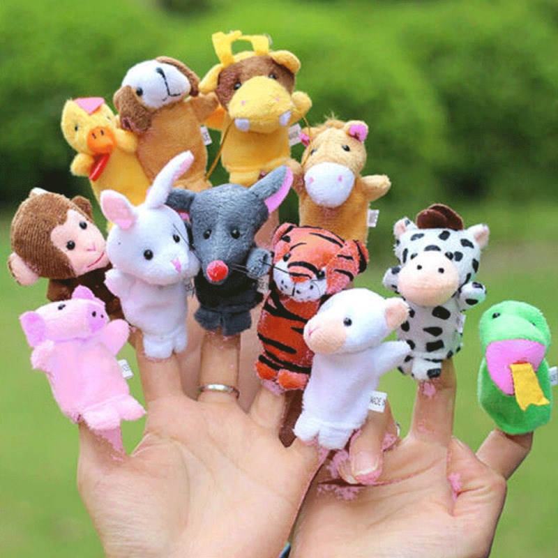 10pcs/pack baby kids finger animal educational story toys pu