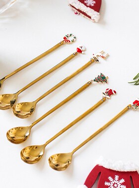 Stainless Christmas Spoon New Year 2021 Xmas Party Table Orn