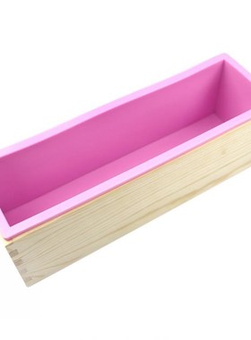 1200ML Silicone Soap Mold Rectangular Wooden Box with Flexib