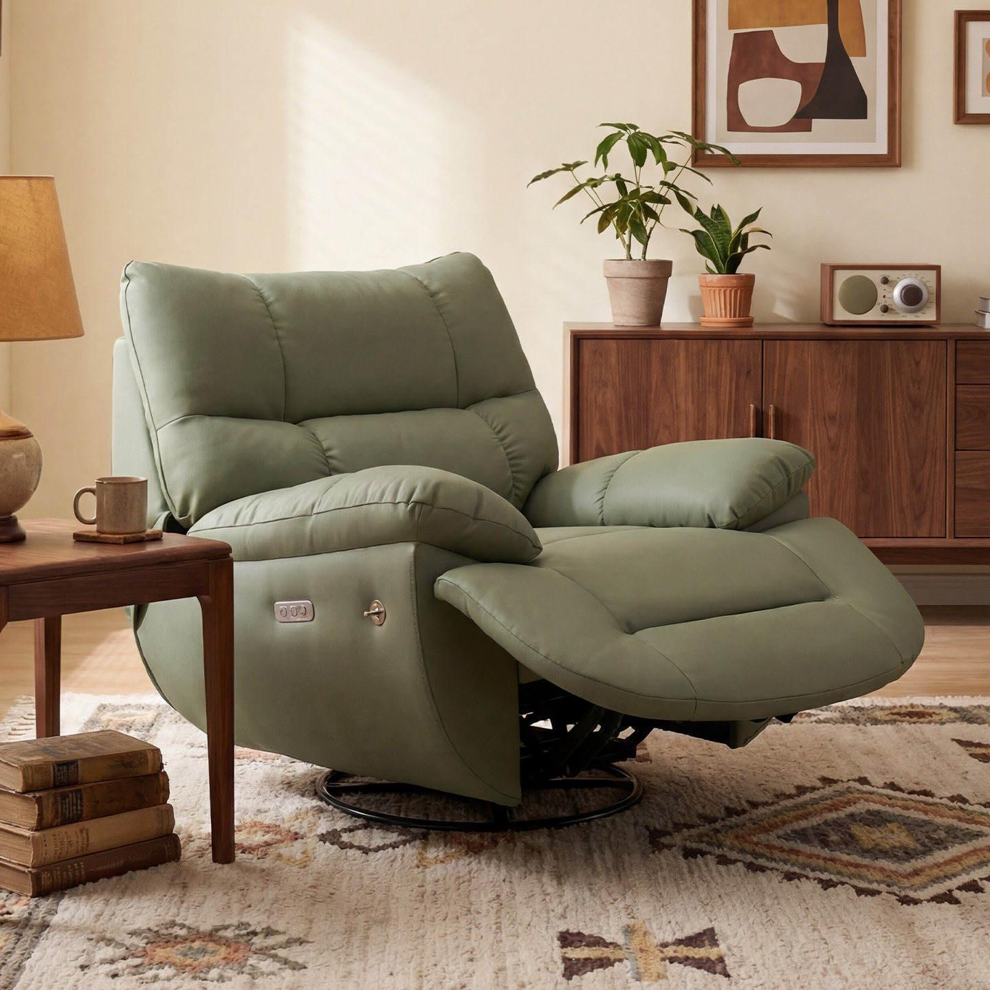 生态牛皮头等太空懒人沙发舱单人电动多功能沙发椅可躺可睡摇摇椅