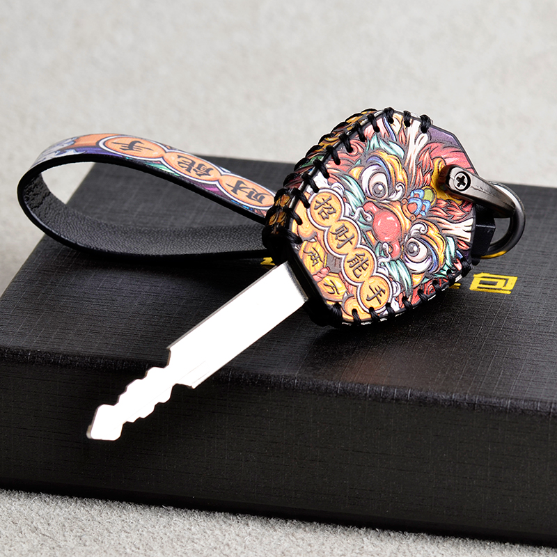 适用三阳飞度4改装钥匙皮套配件摩托车fiddle4电门锁匙盖钥匙壳