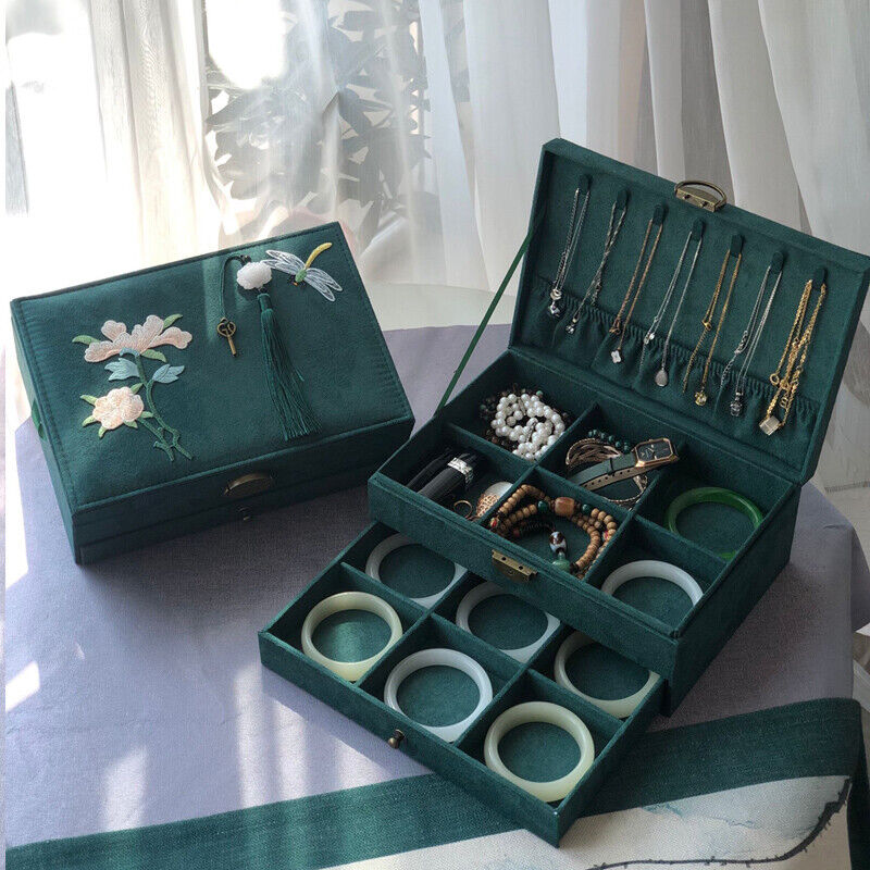 素树家居新款玉手镯收纳盒高端翡翠手镯盒首饰耳饰玉镯珠宝收纳项
