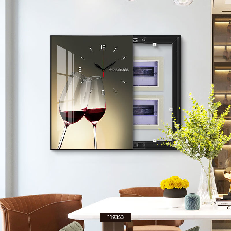 柳棠居简约电表箱装饰画带钟表小清新配电箱弱电箱电闸箱装饰遮挡