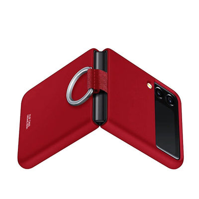 魔岩(MOYAN)三星ZFlip4手机壳新款肤感超薄喷油指环保护套flip4折