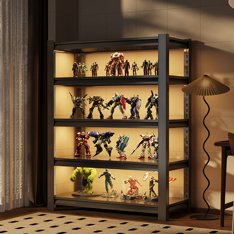 傲月货架带灯展示柜手办柜玩具置物架直播间化妆品货物展示架收纳