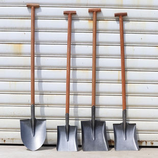 安素尚铁锹铁掀木柄方铲煤锹实木大号全钢加厚锹头挖土农用园艺尖