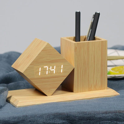 科士德北欧风格闹钟电子时钟笔筒笔插文具商务笔创意时尚多功能简