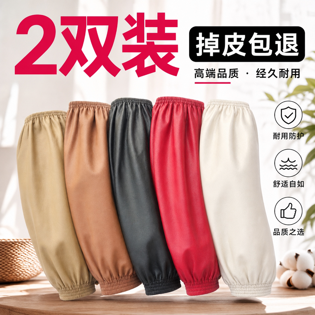 皮革防水袖套防油加长加厚2026新款男女厨房工作耐磨袖头水产专用