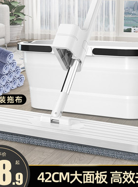 2025新款吸水免手洗平板拖把家用懒人一拖拖地大号神器地拖布净