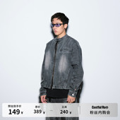 立领做旧宽松牛仔夹克复古领口搭扣时尚 Costful Ro新款 牛仔外套