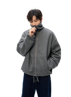 Costful Ro复合磨毛感立领夹克 设计感分割口袋休闲运动卫衣外套