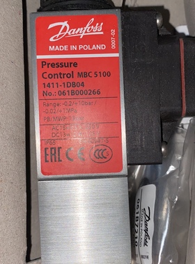Danfoss丹佛斯MBC5100 061B001066 压力开关全新现货议价