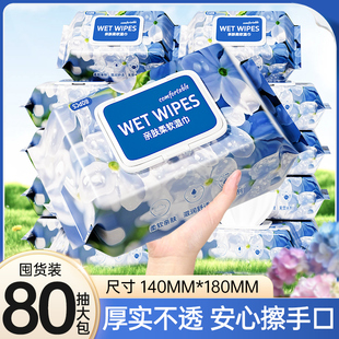 80抽 大包湿纸巾 10包湿巾纸婴儿宝宝手口屁屁可用加大家用实惠装