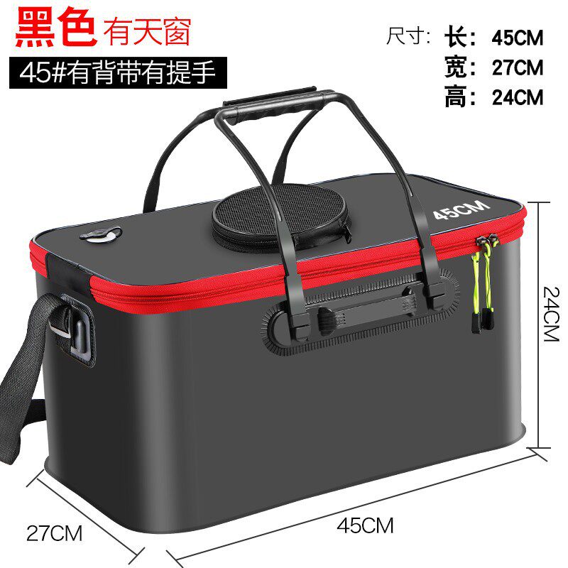 钓鱼桶折叠带盖活鱼桶帆布鱼桶钓鱼用具工具箱装鱼桶