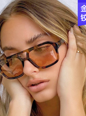 英国moleubak新款方形双梁太阳镜男女复古个性海洋片眼镜潮拍