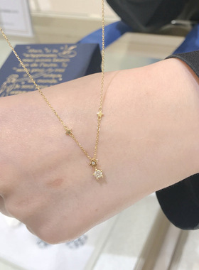 日本轻奢银s925 星星小钻项链 星型切割锆石 小王子项链 锁骨链