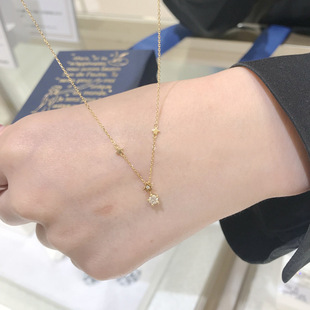 日本轻奢银s925 星星小钻项链 星型切割锆石 小王子项链 锁骨链