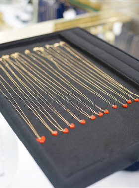 日本小红心项链女桃心形女吊坠银镀18k爱心锁骨链大号小号