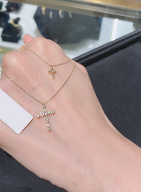 日式轻奢s925银电镀14k金 相信系列 锆石 光芒闪耀镶钻项链