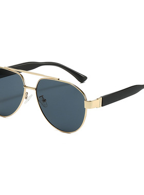 英国Moleubak新款欧美太阳镜男士复古金属飞行员双梁墨镜驾驶防