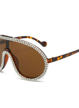 英国moleubak新款大框一体蛤蟆镜 个性镶钻奢华连体时尚飞行员