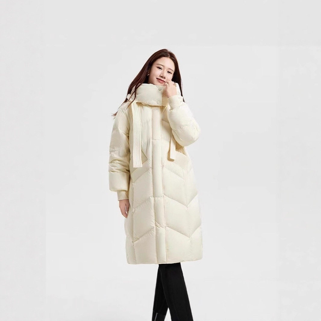 英国cherry kitty羽绒服女冬季加厚面包服时尚保暖休闲长款飘带