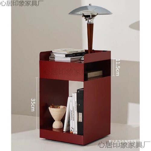 北欧家用客厅小边沙发现代铁艺卧室简约茶几角几床头柜移动收纳