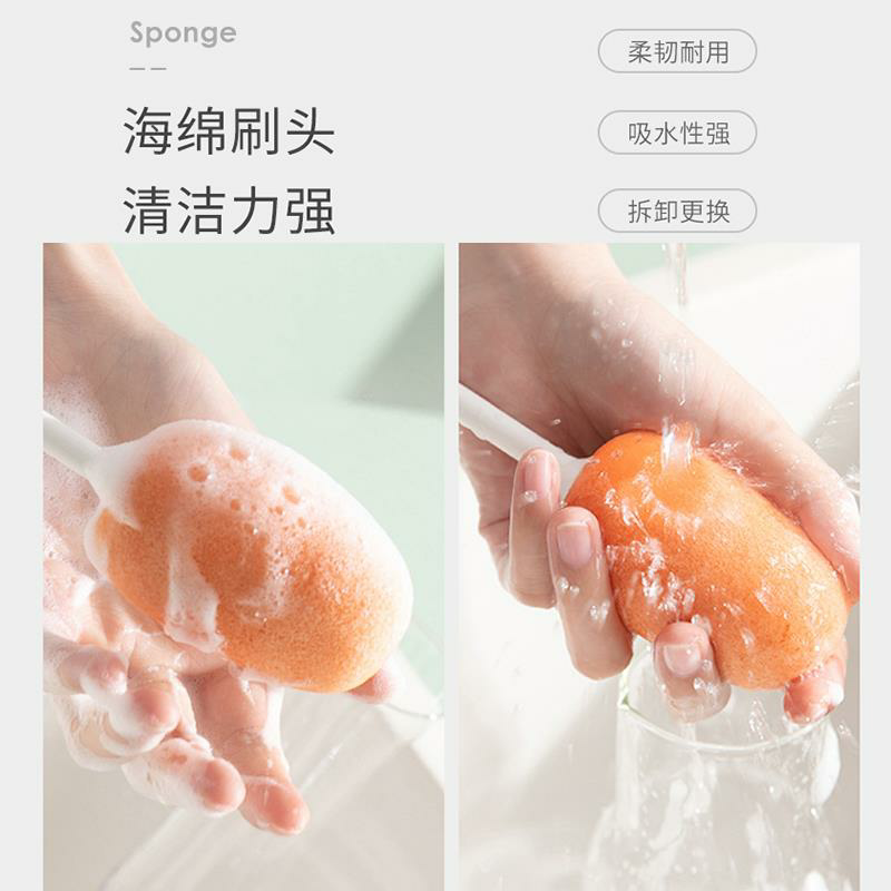 小口径杯刷无死角家用水杯清洁神器加长手柄洗婴儿奶瓶涮子海绵刷