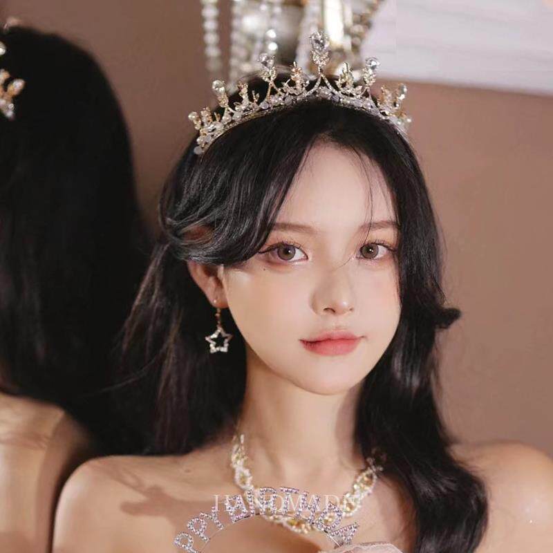 皇冠女十八岁生日新娘头饰仙美巴洛克韩式婚纱王冠女简约大气公主