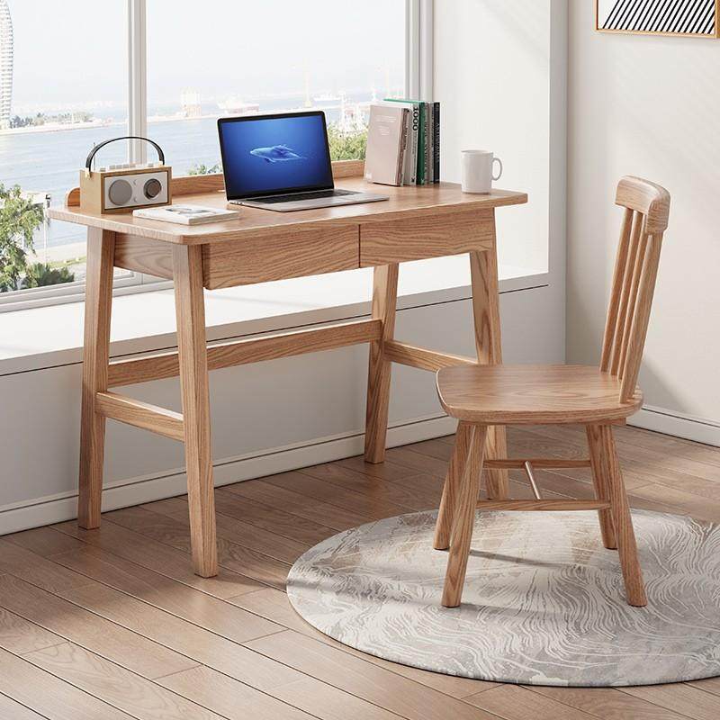 白蜡木全实木书桌1米学习北欧简约卧室书房办公写字台0.8m小户型