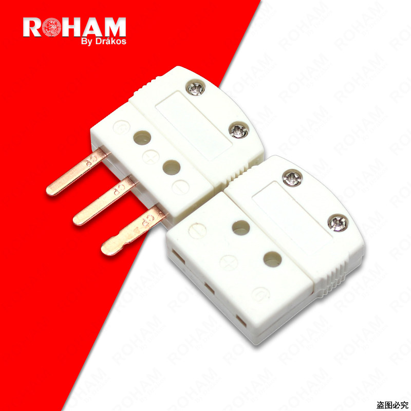 三针rtd扁脚插头插座cu50/pt100热电阻mtp热电偶接插件rts-u-m/f