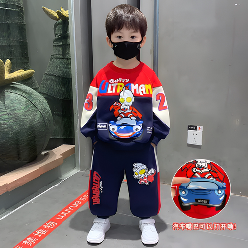 奥特曼男童春秋装套装卫衣男孩