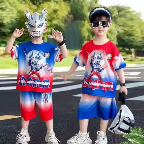 奥特曼男童夏装2025新款套装男宝宝痞帅速干衣洋气短袖运动可爱潮