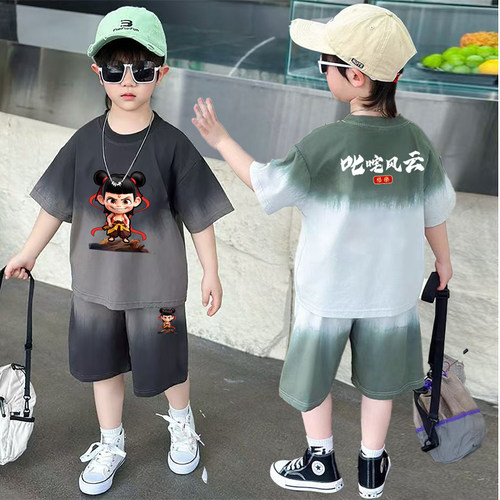 哪吒男童夏装套装2025新款
